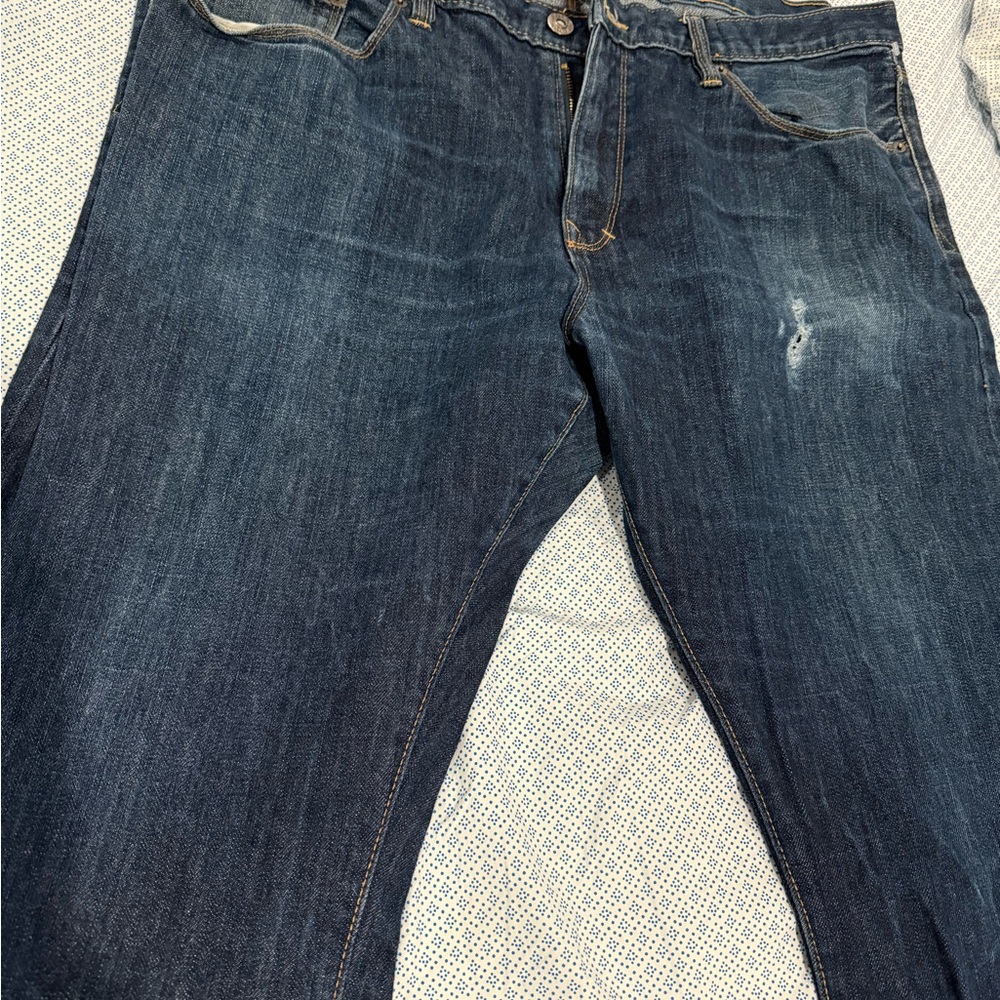 GAP MEN’S SLIM STRAIGHT FIT DISTRESSED 100% COTTON VINTAGE BLUE 40x32!